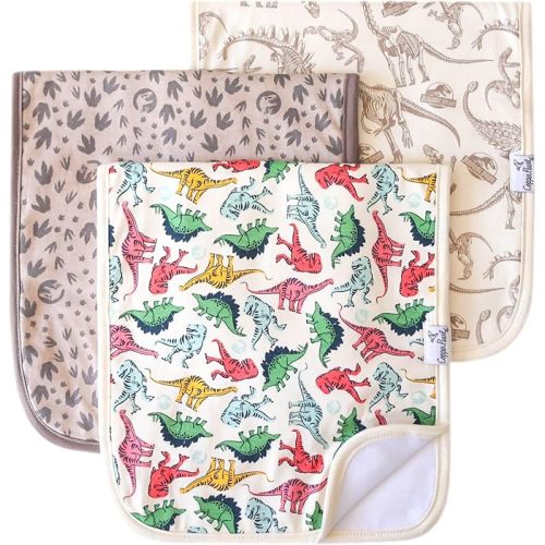 Copper Pearl Baby Burp Cloth Large 21''x10'' Size Premium Absorbent Triple Layer 3-Pack Gift Set Jurassic Park