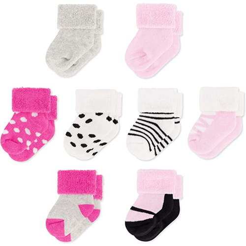 Rising Star Unisex Infant Cotton Terry Crew Baby Socks for 0-12 Months (12 Pack)