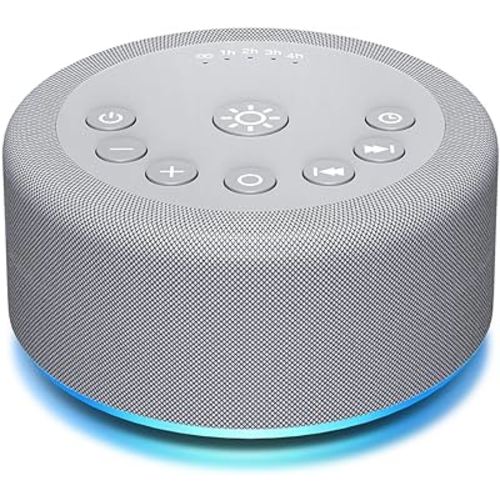 Sound Machine Night Light White Noise Machine 30 Non Looping Sounds 12 Lights 5 Timers 36 Adjustable Volume Memory Function Brown Noise Sleep Sounds Machine for Baby Kids Adult & Home Office Travel