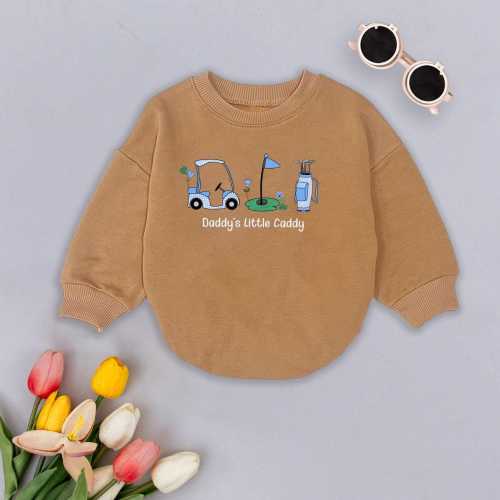 Boy Daddy's Little Caddy Baby Romper Sweatshirt, Golf Baby Clothes, Daddy's Golfing Buddy Baby Outfits, Baby boy Clothes, Bubble romper