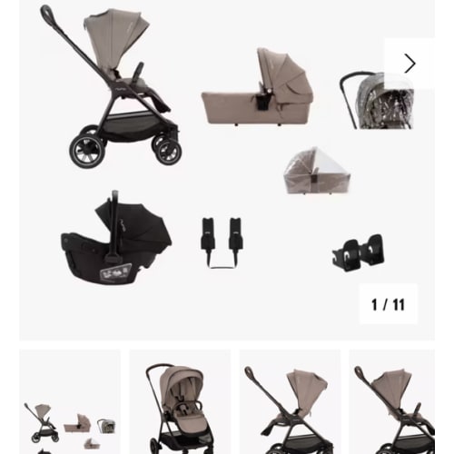 Nuna Triv Next Pushchair, LYTL Carrycot & Pipa Urbn Car Seat Travel Bundle, Cedar