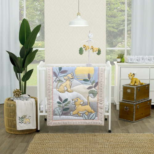 Free Shipping! Disney The Lion King 3-Piece Crib Bedding Set, Crib, Yellow, Blue, Green