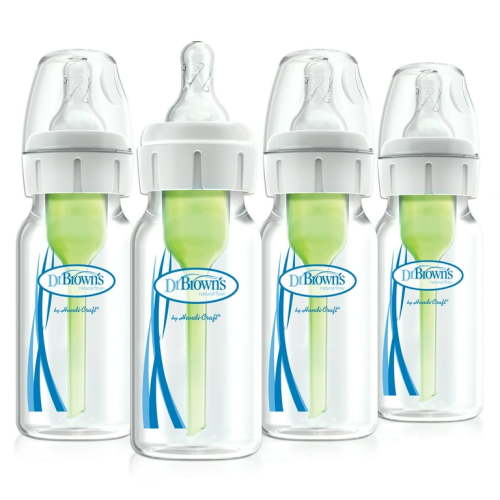 Dr. Brown's Natural Flow Options+ Anti-Colic Baby Bottle, Narrow, 4 oz, 4 PK