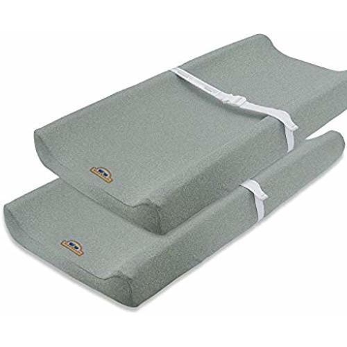 Super Soft and Stretchy Changing Pad Cover 2pk by BlueSnail (Gray) - gray