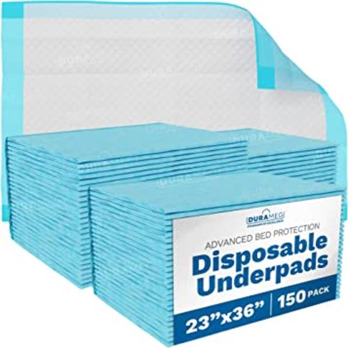 Chucks Pads Disposable [150-Pads] Underpads 23” X 36” Incontinence Chux Pads Absorbent Fluff Protective Bed Pads, Pee Pads for Babies, Kids, Adults & Elderly | Puppy Pads Large for Training Leak Proof