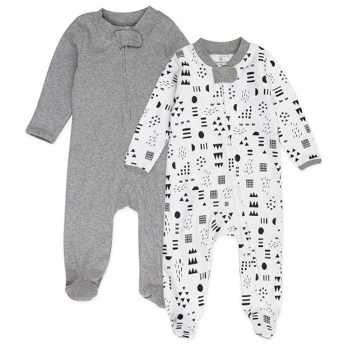 HonestBaby Baby Sleep N' Play One-Piece Zip-Front Footed Organic Cotton Pajama Sleeper
