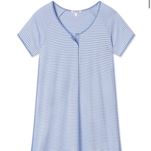 LAKE | Women | Pima Cotton Pajamas | English Rose Stripe Maternity Nightgown