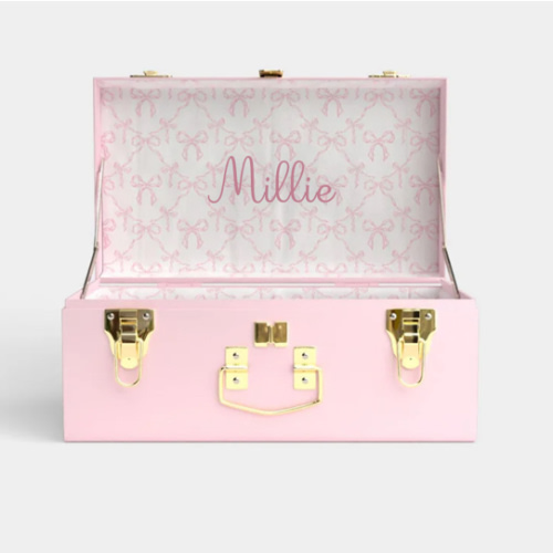 Mini Classic Trunk - Pink - Bella’s Bows / Embroidery