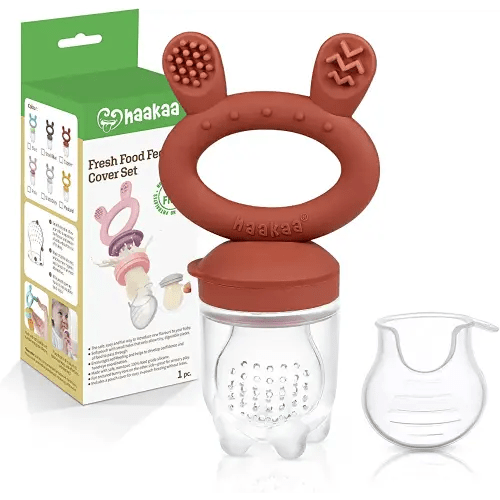 Haakaa Baby Fruit Food Feeder Pacifier | Breastmilk Popsicle Molds for Teething | Silicone Feeder and Teether for Baby Teething Relief & Infant Safely Self Feeding, BPA Free (Copper)
