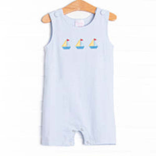 Sailboat Bay Embroidered Jon Jon, Blue – Stitchy Fish