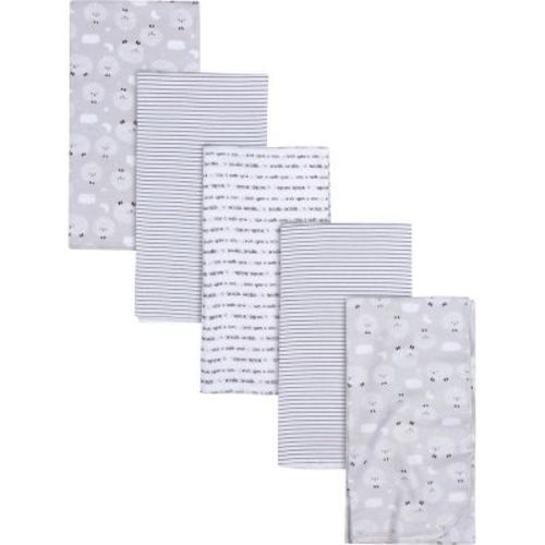 Gerber Baby Flannel Receiving Blankets, Sheep, 5-pack