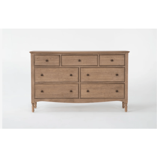 Deliah Natural Wood 38" 7 Drawer Dresser | Solid hardwood | Living Spaces