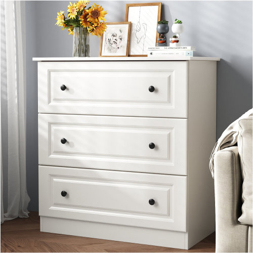 Winston Porter 29.5" W Modern 3 Drawer Dresser, Drawer Chest, Wooden Storage Dresser for Closet and Living Room & Reviews | Wayfair