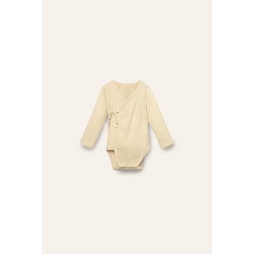 Organic Pima Cotton Kimono Baby Onesie - Yellow – Manymoons