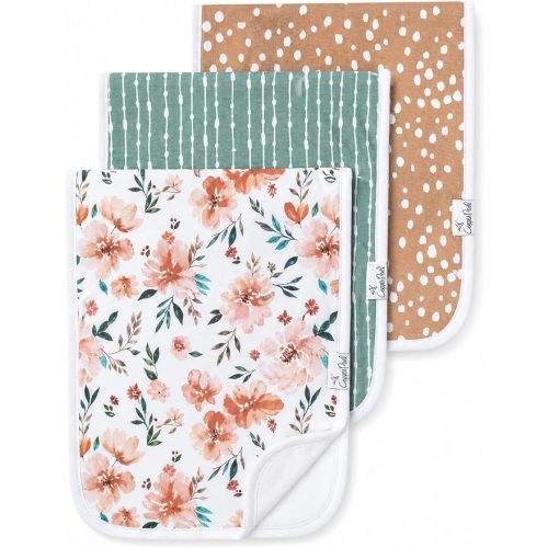 Copper Pearl Premium Baby Burp Cloths - 3-Pack Large Cotton Burp Cloths, Extra Soft Spit Up Rags with 3 Absorbent Layers, Perfect for Baby Boy and Baby Girl Gifts (21" x 10" Size, Autumn Set)