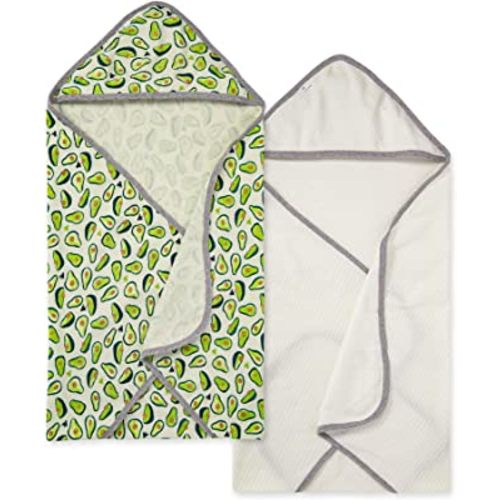 Burt's Bees Baby - Hooded Towels, Absorbent Knit Terry, Super Soft Single Ply, 100% Organic Cotton,2 Count (Pack of 1)