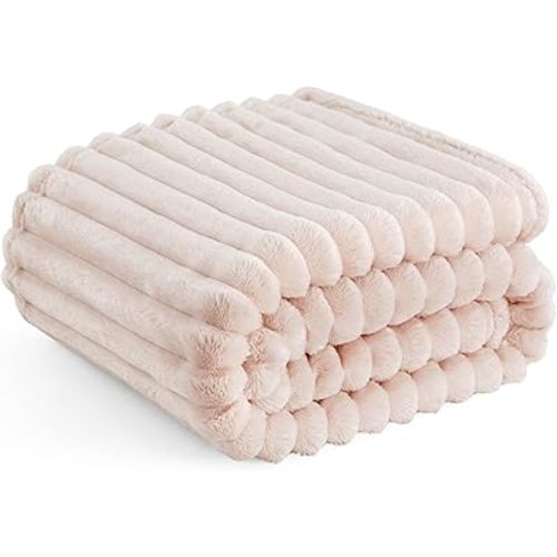 Bedsure Pink Throw Blanket for Couch - GentleSoft Cozy Soft Blankets for Women, Cute Small Fleece Throws for Girls, Pink Decor Gifts for Home Room Office, Crystal Pink, 50x60 Inches