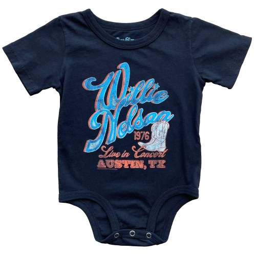 Willie Nelson 1970 Onesie - Black