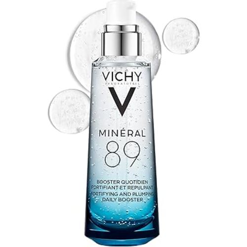 Vichy Mineral 89 Fortifying & Hydrating Daily Skin Booster, Pure Hyaluronic Acid Serum For Face, Plumps & Hydrates, Repairs Skin Barrier, Lightweight Moisturizing Gel, Fragrance Free & Oil-Free