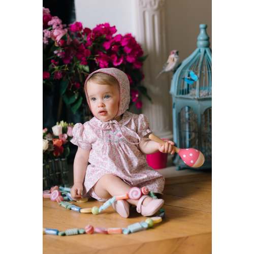 French Hand Sewn Violette Smocked Babyset