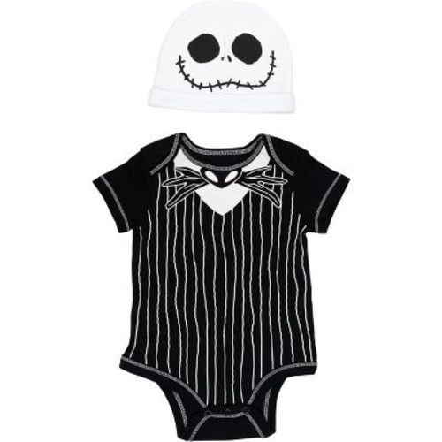 Disney Nightmare Before Christmas Jack Skellington Newborn Baby Boys Cuddly Cosplay Bodysuit And Hat 0-3 Months