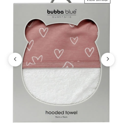 Single Nordic Hooded Towel in Pink