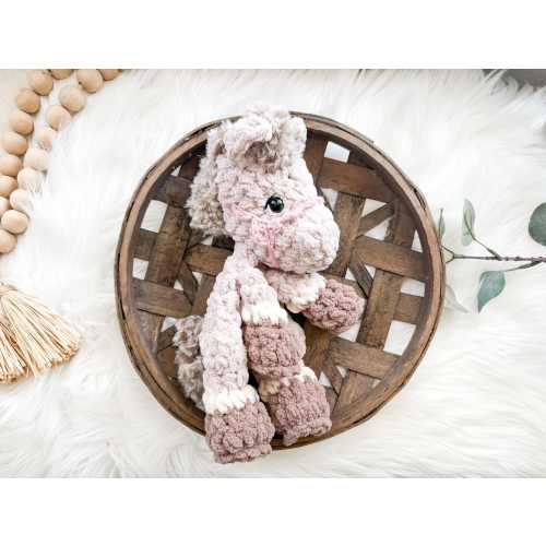 Pink Horse Stuffed Animal, Pony Lovey, Farm Animal Baby Gift, Coastal Cowgirl Nursery, Western Nursery Decor Girl, Horse Baby Gift Girl