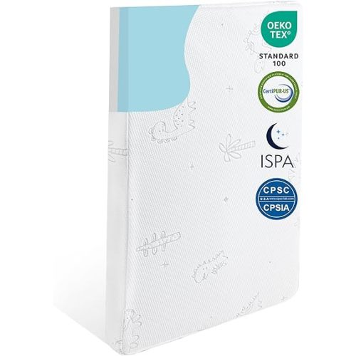 38X26 Play and Pack Mattress Mini Cribe Matter Pad Waterproof Pack N Play Mattress for Baby and Toddler Breathable Dual Side Memory Foam Topper with Removeable Cover