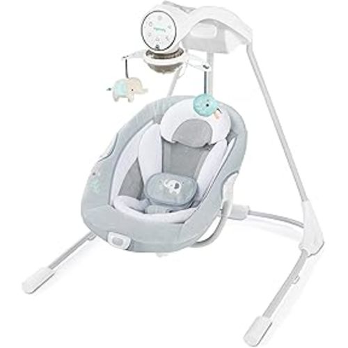 Amazon.com : Ingenuity InLighten 5-Speed Baby Swing - Swivel Infant Seat, 5 Point Safety Harness, Nature Sounds, Lights - Kitt Fox : Baby