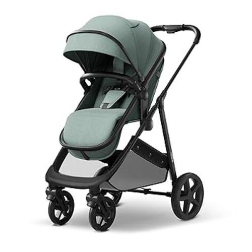 Mompush Wiz 2 in 1 Baby Stroller with Infant Pramette Mode, One Hand Fold Convertible Newborn to Toddler Stroller with Reversible Seat and Large UPF 50+ Canopy