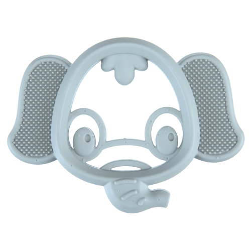 Nuby Soft Silicone Gum Massaging Teether for Babies, Gray Elephant