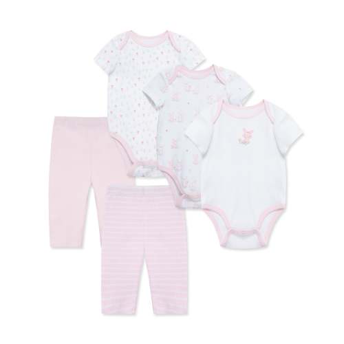 Cuddly Bunny 5-Piece Bodysuit & Pant Set, 6M
