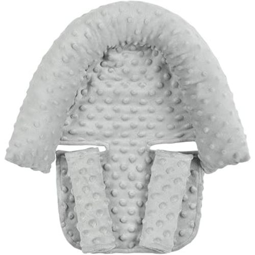Baby Head Support and Strap Covers, Infant Car Seat Insert Cushion, Ultra Soft Head and Neck Cushion for Car Seat, Baby Car Seat Cushion (Gray)