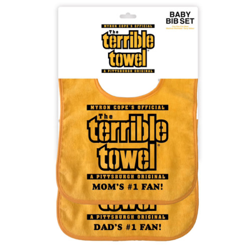 Pittsburgh Steelers Terrible Towel Parent Bib Set