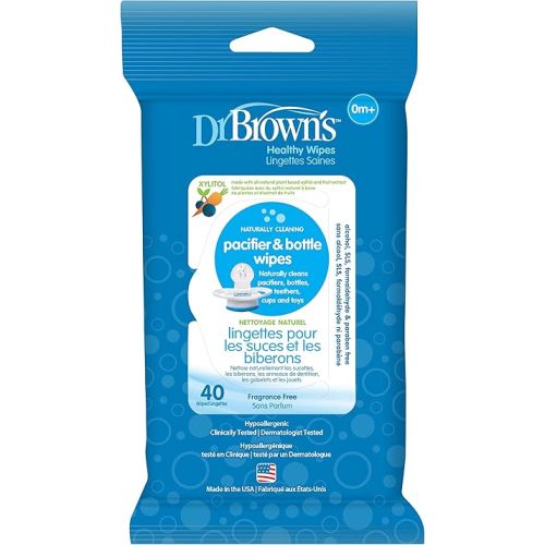 Dr. Brown's Pacifier and Bottle Wipes, 40 Count