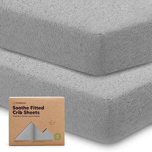 KeaBabies 2-Pack Organic Crib Sheets for Boys, Girls, Jersey Fitted Crib Sheet, Baby Crib Sheets Neutral, Cotton Breathable Crib Sheet, Cute Printed Crib Mattress Sheet, Baby Mattress Sheets (Storm)