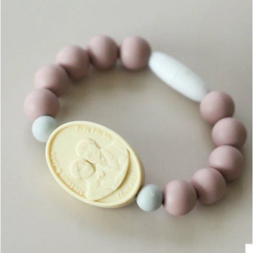 St. Therese with Sts. Zelie and Louis Saint Bracelet | Mauve