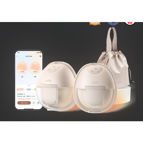 eufy Security Breast Pump S1 Pro, Heated Wearable, Slim Hands-Free with Industry-Leading HeatFlow Tech, Wireless Charging Case, App-Controlled OptiRhythm, Hospital-Grade Suction, in-Bra Use