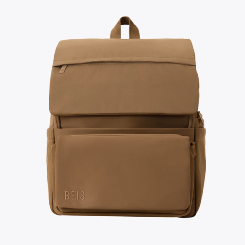 BÉIS 'The Ultimate Diaper Backpack' in Camel - Diaper Bag Backpack in Camel Brown