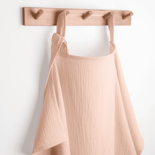 Comfy Cubs Breathable Nursing Cover - 100% Muslin Cotton, with Rigid Hoop, Blush