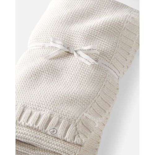 Baby Organic Cotton Signature Stitch Blanket in Cream - Little Planet | Carter's