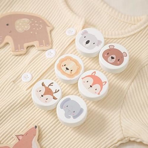 Wooden Animal Cabinet Knobs Decorative Wood Dresser Knobs with Screws Nursery Dresser Knobs for Kids Girls Boys Furniture Knobs Nursery Drawer Handles for Decor (6 Pack)