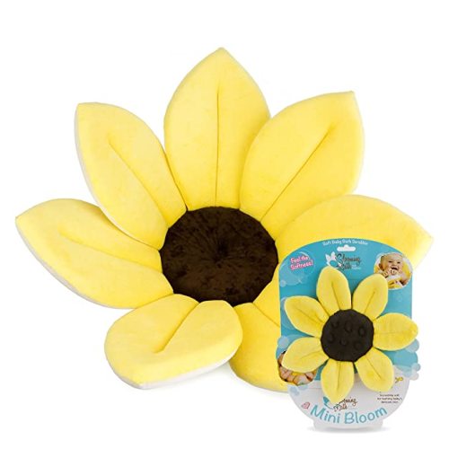 Blooming Bath Baby Bath Seat - Baby Tubs for Newborn Infants to Toddler 0 to 6 Months and Up - Baby Essentials Must Haves - The Original Washer-Safe Flower Seat (Original, Yellow + Scrubbie)
