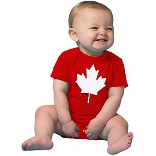 Ann Arbor T-shirt Co. Baby Maple Leaf Jumpsuit | Cute Canadian Infant, Canada Pride One Piece Romper