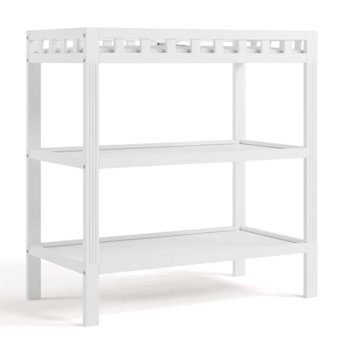 Changing Table with Bonus Water-Resistant Changing Pad (White)