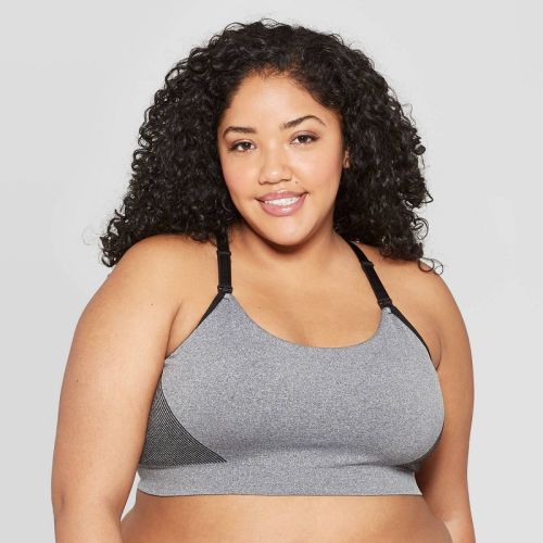 Women's Nursing Yoga Bra - Auden™ Heathered Gray XL