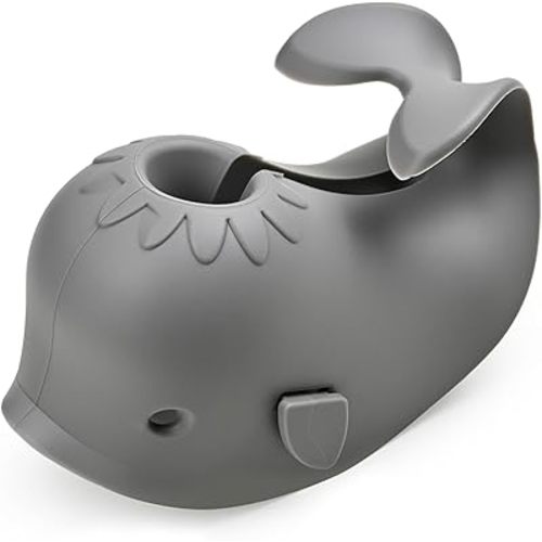 Mandoo Faucet Cover Bathtub Baby, Bath Spout Cover for Baby, Bath Faucet Cover for Kids, Tub Spout Cover Bathtub Faucet Cover Kids Safety, Protection Baby Universal Bath Silicone Toys Whale Grey