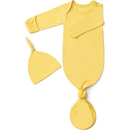 Baby Noah Newborn Knotted Gown for Boy Girls, Newborn Coming Home From Hospital Outfit, Baby Tie Gown Nightgown
