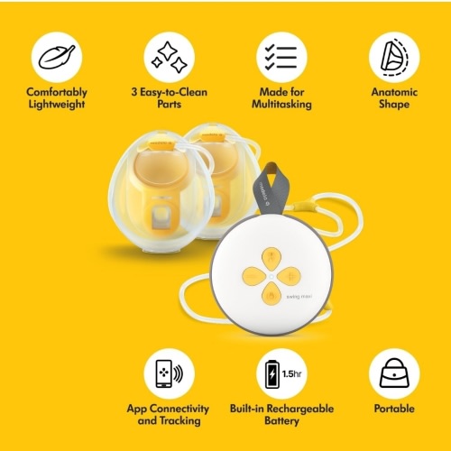 Medela Swing Maxi Hands-Free Double Electric Breast Pump, Easy and Intuitive Design for On-the-Go, Compatible with Medela Family App : Amazon.com.au: Baby