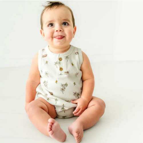 Organic Baby Bubble Onesie - Malibu | Bee Like Kids